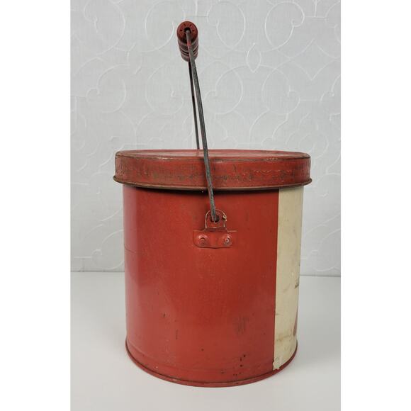 Vintage Keller-Charles Cardinal Bird Decorative Tin Bucket with Lid and Handle - Picture 12 of 16